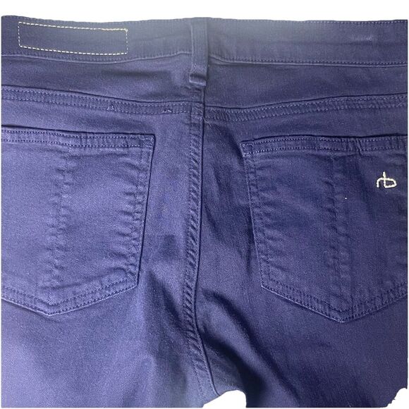 Rag & Bone JEAN The Skinny Jeans Sz 25 Navy Blue Neon Orange Side Stripe Stretch - Picture 8 of 10